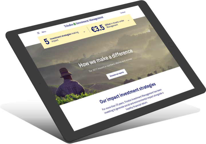 Triodos homepage op iPad