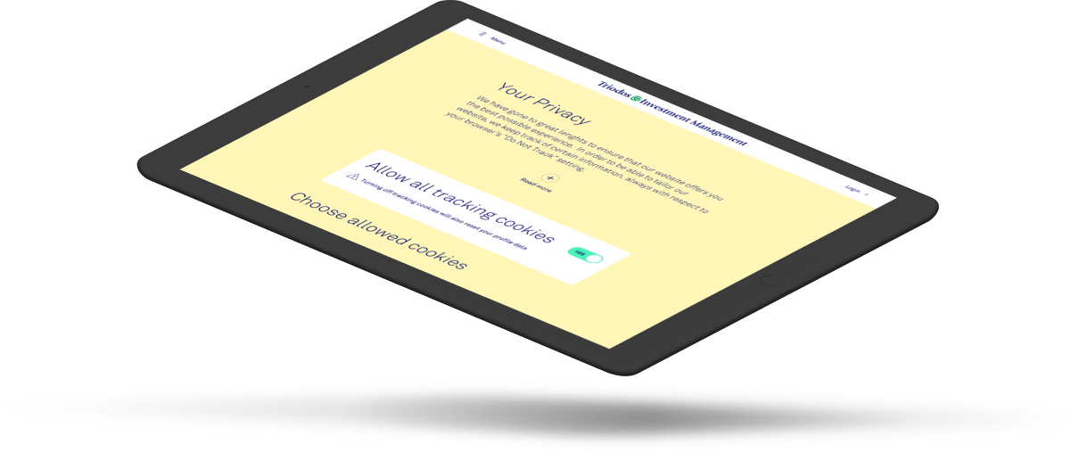 Triodos privacypagina op iPad